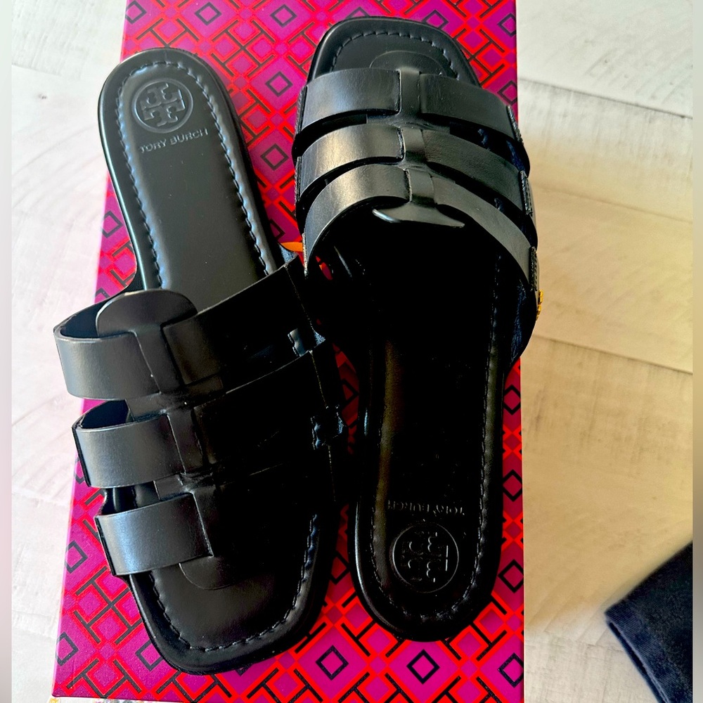 Tory Burch Fisherman Sandal 7.5 Black